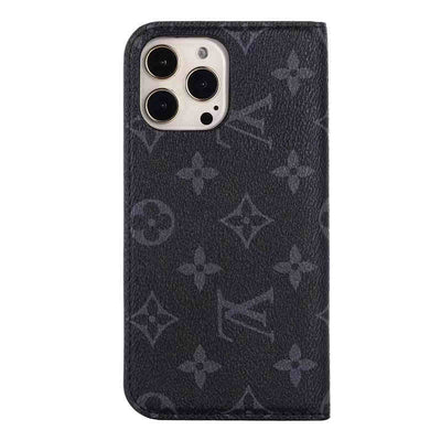 Premium LV iPhone case with built-in card holder