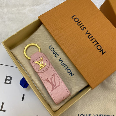 Luxury LV Monogram Keychain – Classic Design with Gold Accents