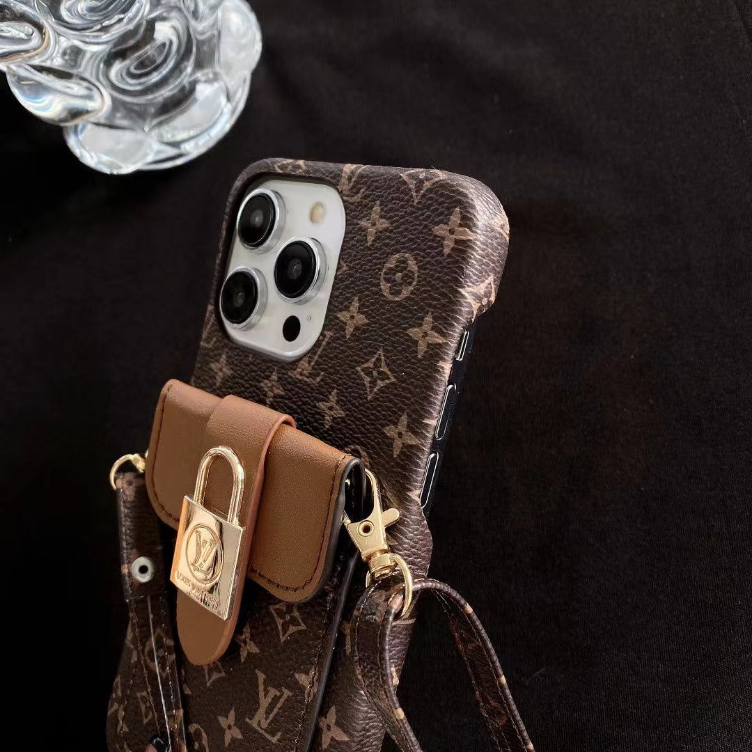 Elegant LV Case with Lanyard and Cardholder Bag