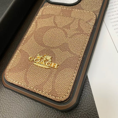 Luxury Coach iPhone Case with Built-in Card Holder in fashionable design