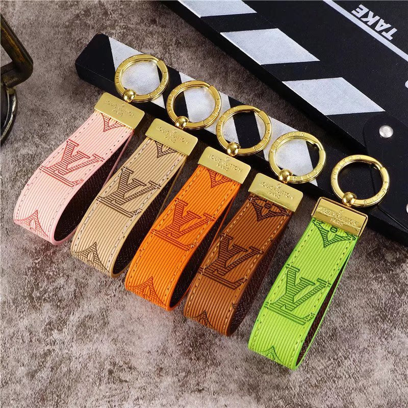 Luxury LV Monogram Keychain Collection – Vibrant Colors with Elegant Gold Hardware