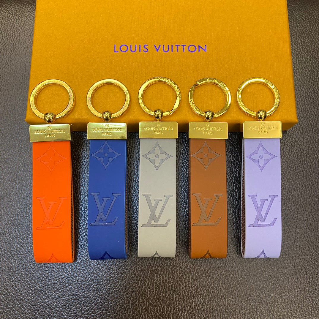 Luxury LV Monogram Keychain Collection – Classic Colors with Gold Hardware