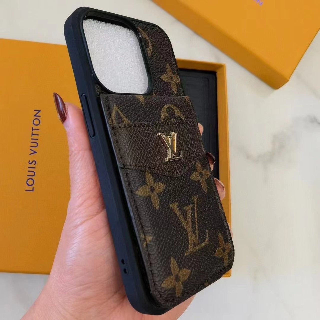 Elegant LV Monogram iPhone case from Trendhypecase™