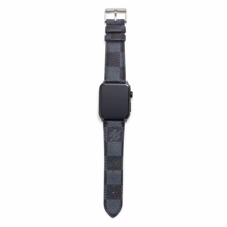 Premium LV monogram leather strap for Apple Watch