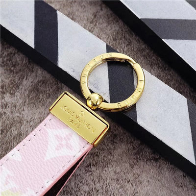 Luxury LV Monogram Keyring Collection – Vibrant Colors with Gold Accents