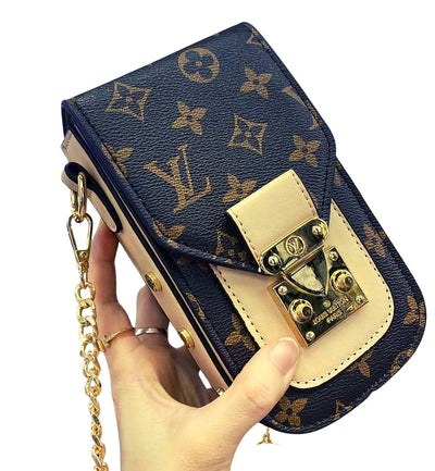 Chic Monogrammed LV Phone Pouch & Metal Chain