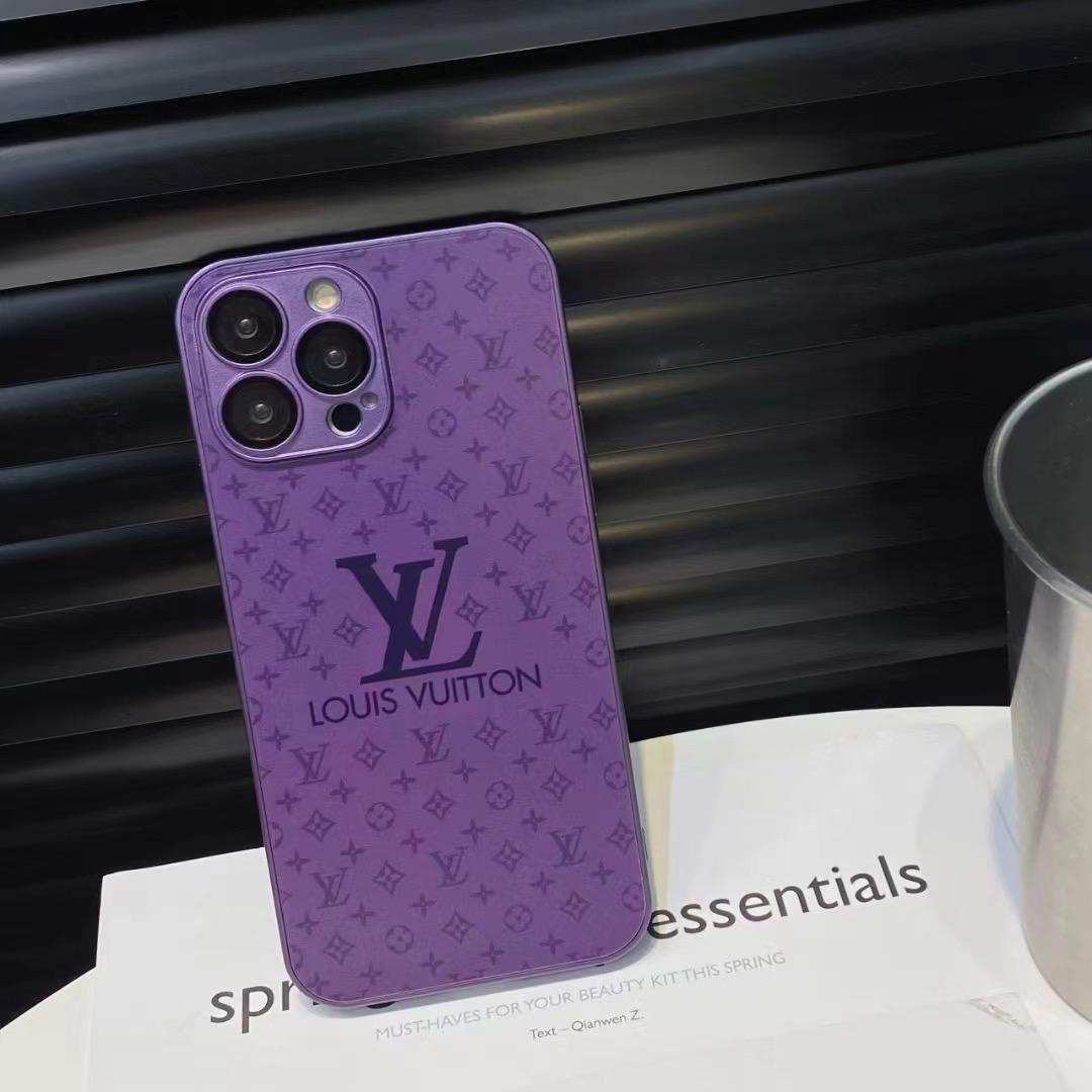 Glossy LV iPhone Case with Durable Tempered Glass