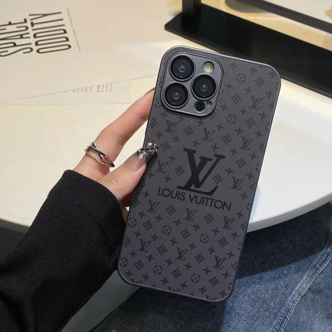 Luxurious LV iPhone Case with Protective Tempered Glass and Lens Cover