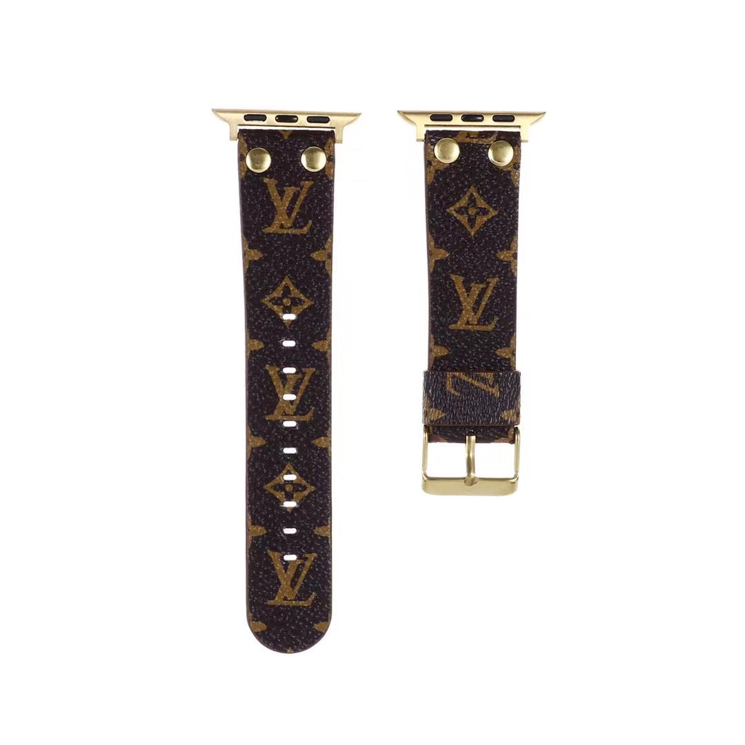 Close-up of LV & GG Strap for Apple Watch Band