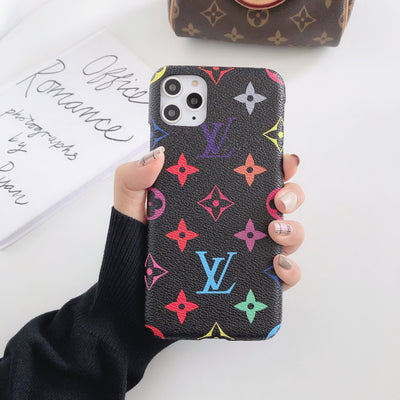 Fashionable designer phone accessory with LV and Gucci branding"