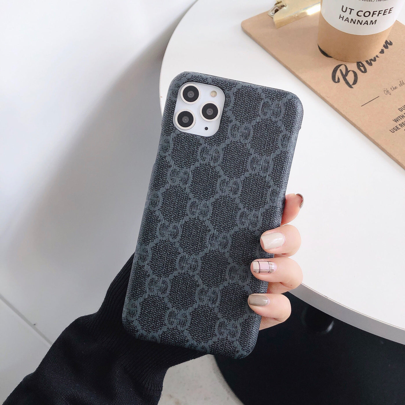 High-quality phone case with luxury designer logos